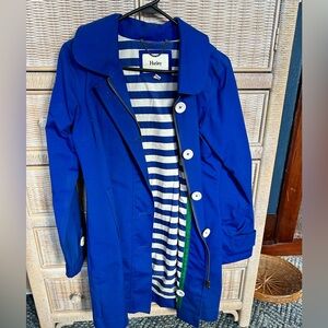 Ladies Hatley Royal Blue Zip Trench Rain Coat Size 4